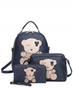 Fashion Bear 3-in-1 Backpack Set BZ-XM21204T3 NAVY